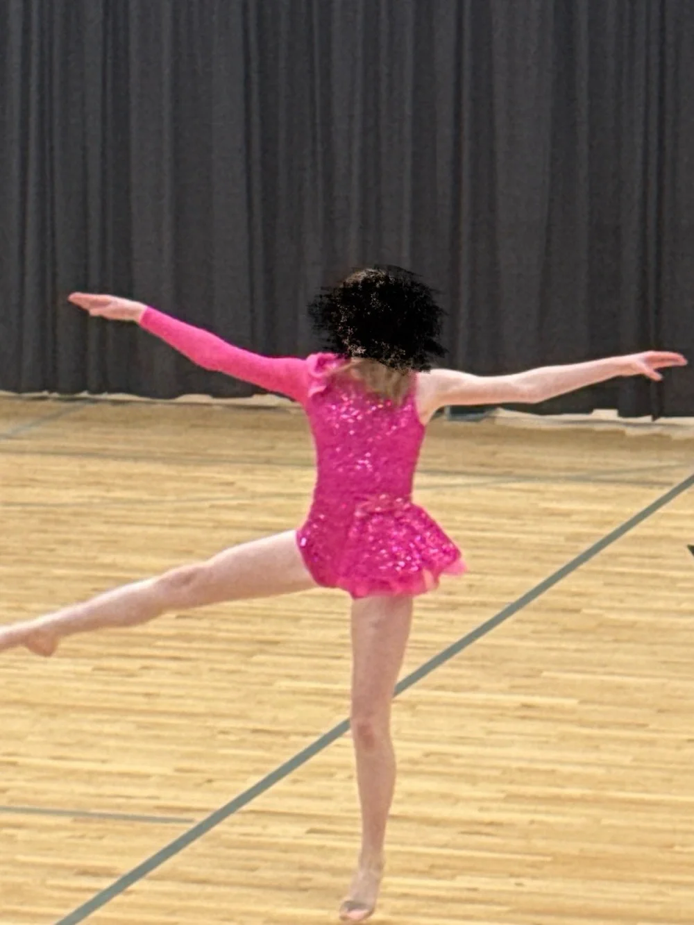 Weissman Hot Pink Sequin One-Arm Dance Costume